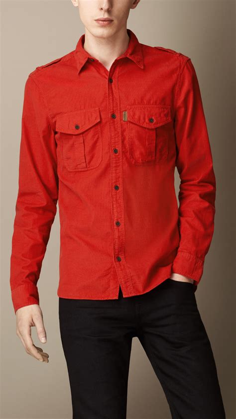 burberry military snap front shirt|Burberry clothing website.